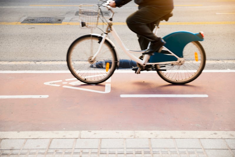 cycle-lane-with-cyclist-riding-bicycle